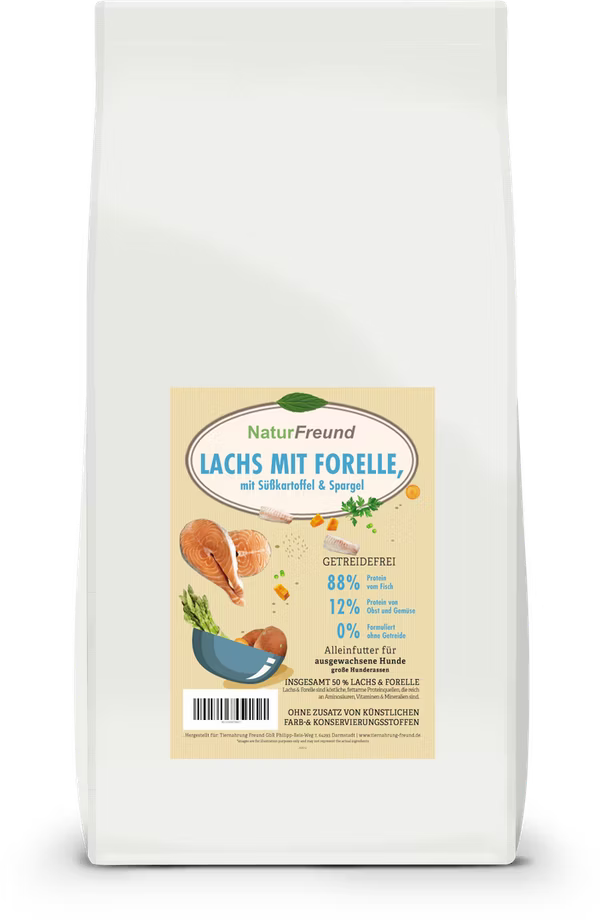NaturFreund Maxi Lachs mit Forelle, Süßkartoffel & Spargel