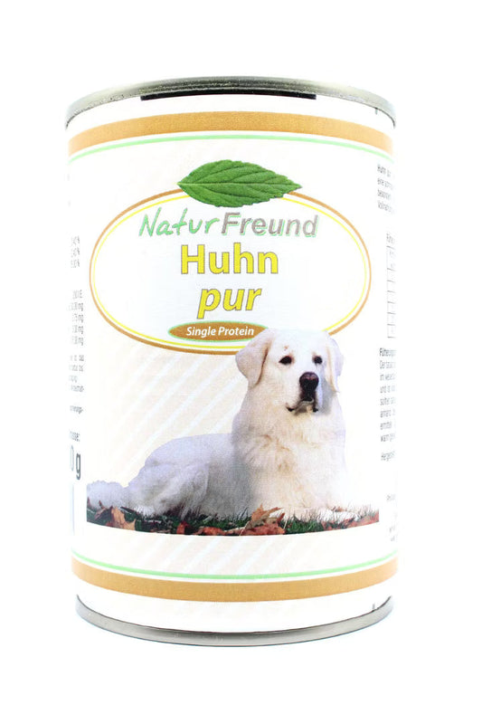 NaturFreund Huhn pur – Fettarmes Nassfutter für Hunde mit 70% Hühnerfleisch