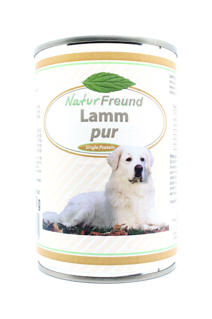 NaturFreund Lamm pur – Getreidefrei Nassfutter für Hunde mit 100% Lammfleisch