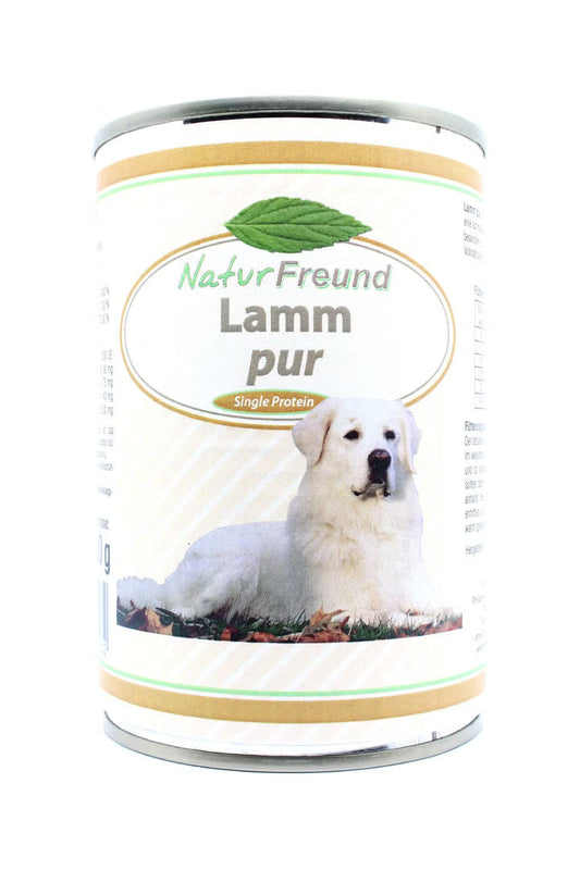 NaturFreund Lamm pur – Getreidefrei Nassfutter für Hunde mit 100% Lammfleisch