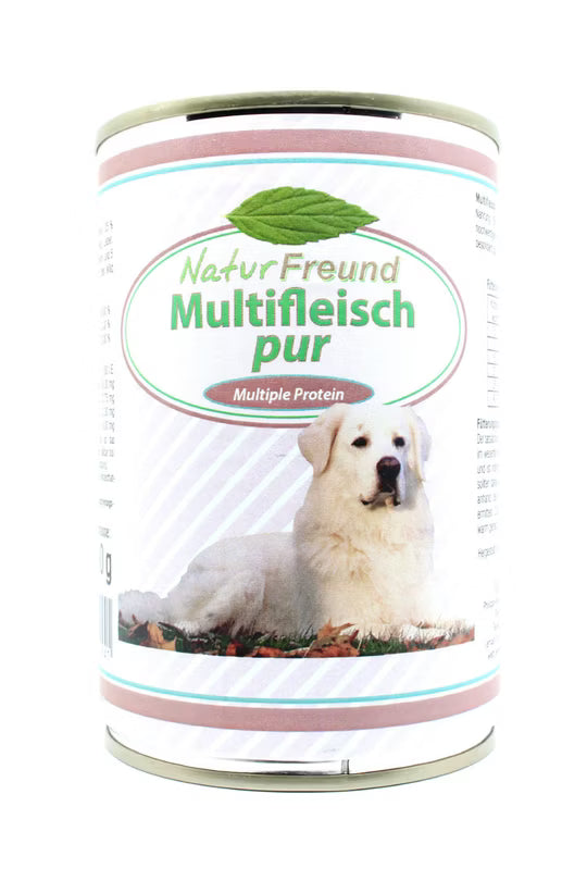 NaturFreund Multifleisch pur – Hochwertiges Nassfutter für Hunde mit Lamm, Rind & Geflügel