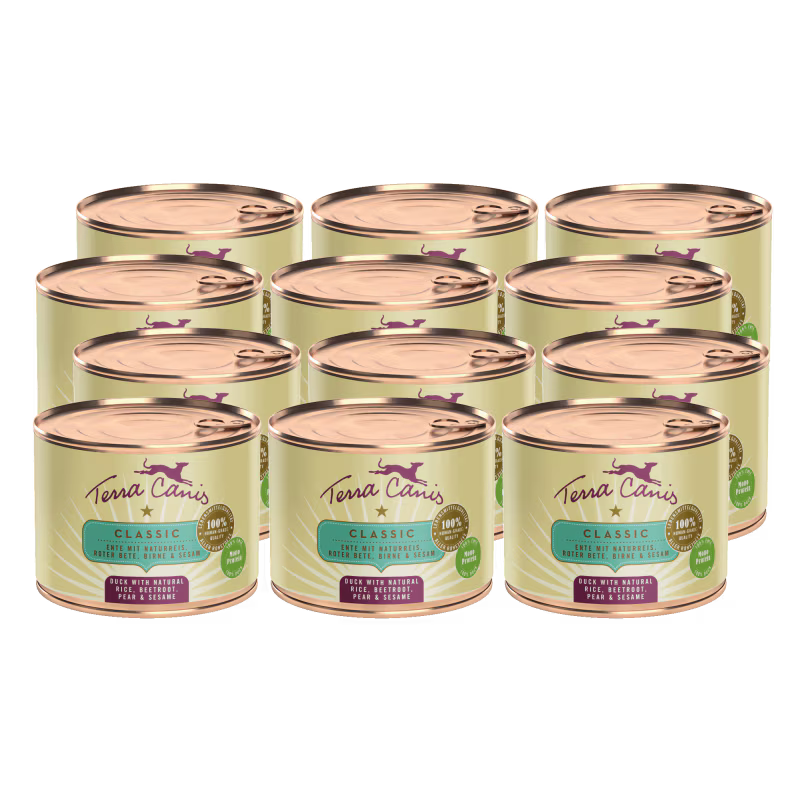 Terra Canis Menü Classic Ente mit Naturreis, Rote Bete, Birne & Sesam