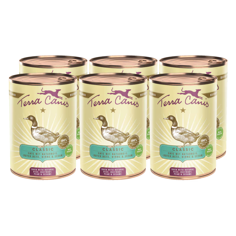 Terra Canis Menü Classic Ente mit Naturreis, Rote Bete, Birne & Sesam