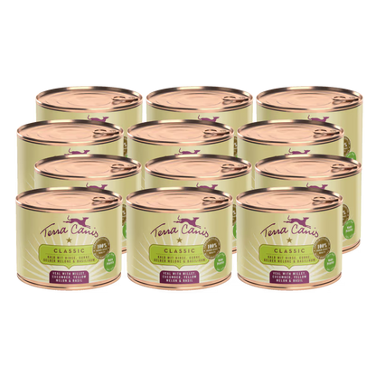 Terra Canis Menü Classic Kalb mit Hirse, Gurke, gelber Melone & Basilikum