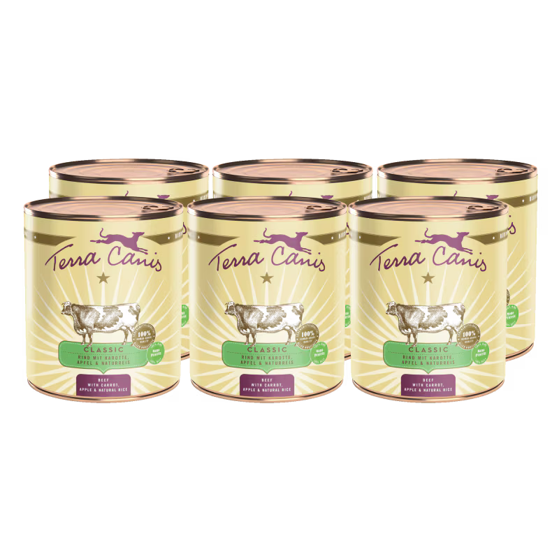 Terra Canis Menü Classic Rind mit Karotte, Apfel & Naturreis