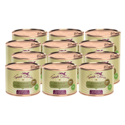 Terra Canis Menü Classic Wildschwein mit Naturreis, Fenchel & Himbeeren