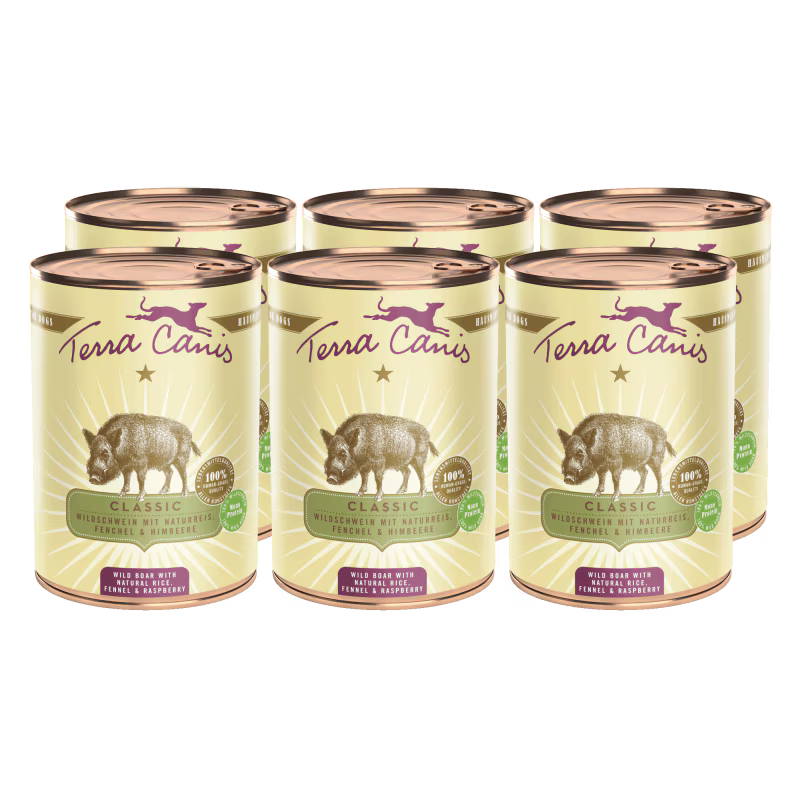 Terra Canis Menü Classic Wildschwein mit Naturreis, Fenchel & Himbeeren