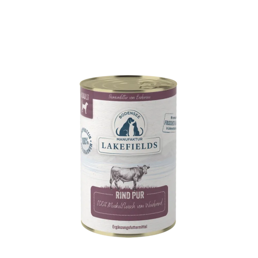 Lakefields WEIDERIND PUR Ergänzungsfutter – 100% Rind Muskelfleisch für Hunde