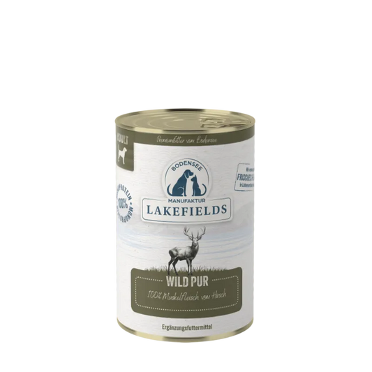 Lakefields WILD PUR Ergänzungsfutter Hund – 100% Hirsch Muskelfleisch Getreidefrei