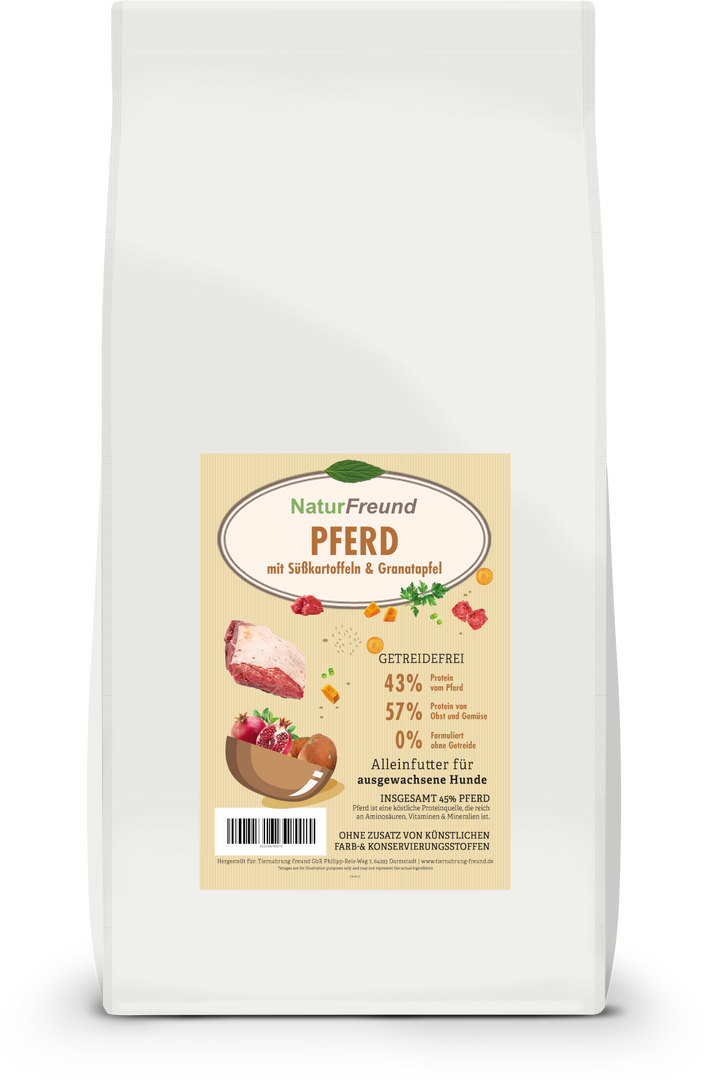 NaturFreund Pferd mit Süßkartoffeln & Granatapfel - Die-Fell-Nasen.com