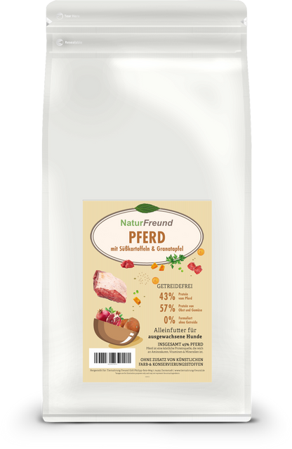 NaturFreund Pferd mit Süßkartoffeln & Granatapfel - Die-Fell-Nasen.com