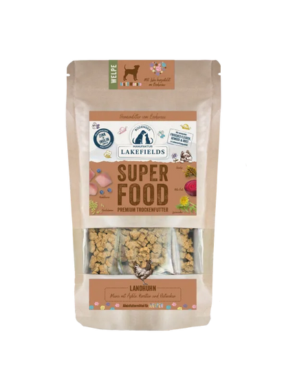 SUPERFOOD Premium LANDHUHN Komplettmenü für Welpen