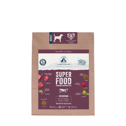 Lakefields SUPERFOOD Premium Rund Compleetmenu voor Kleine Honden – Graanvrij & Natuurlijk