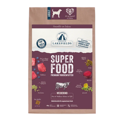 Lakefields SUPERFOOD Premium Rund Compleetmenu voor Kleine Honden – Graanvrij & Natuurlijk