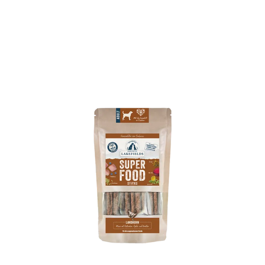 Lakefields SUPERFOOD Premium Sticks Landhuhn – Natürliche Kausnacks für Welpen