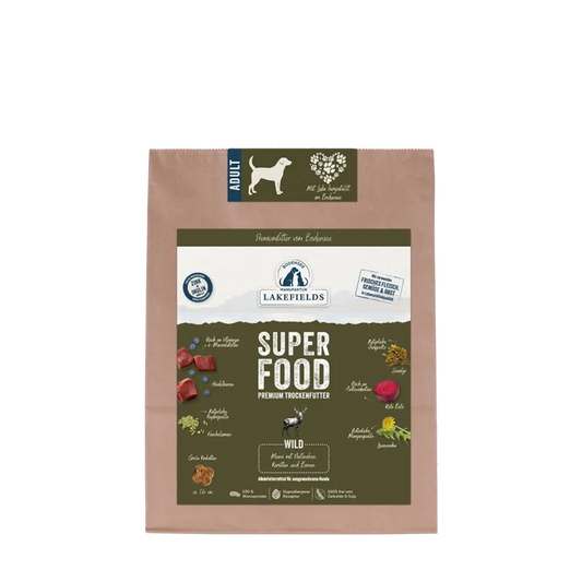 Lakefields SUPERFOOD Premium Hirsch Komplettmenü – Getreidefrei Trockenfutter für Hunde